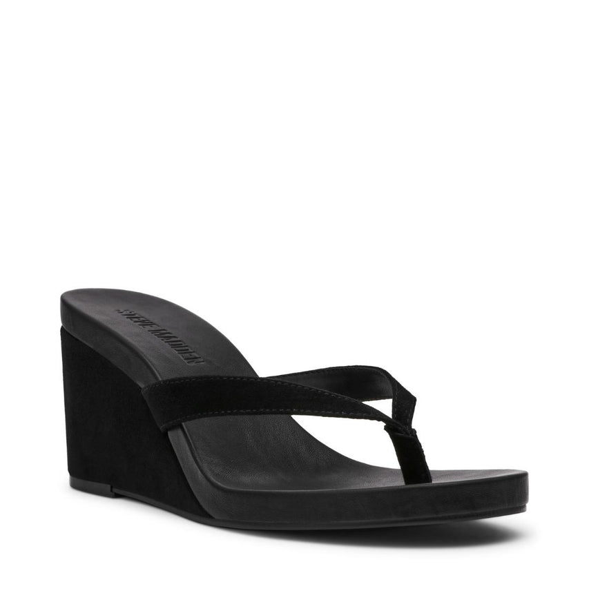 Playing Black Suede Sandalias con Plataforma Negras