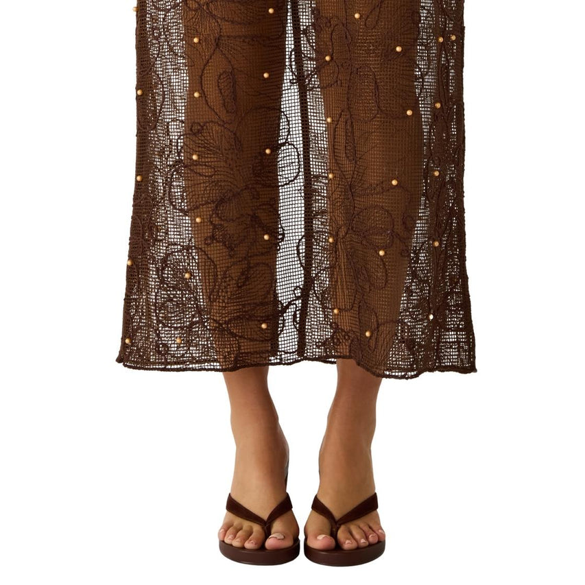 Playing Brown Suede Sandalias Cafes Para Mujer de Gamuza