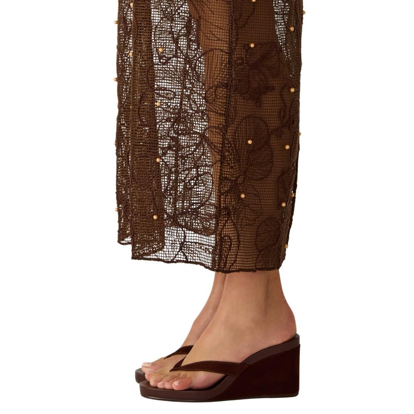 Playing Brown Suede Sandalias Con Plataforma Cafes Para Mujer de Gamuza