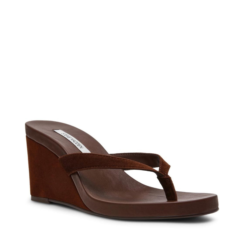 Playing Brown Suede Sandalias Con Plataforma Cafes