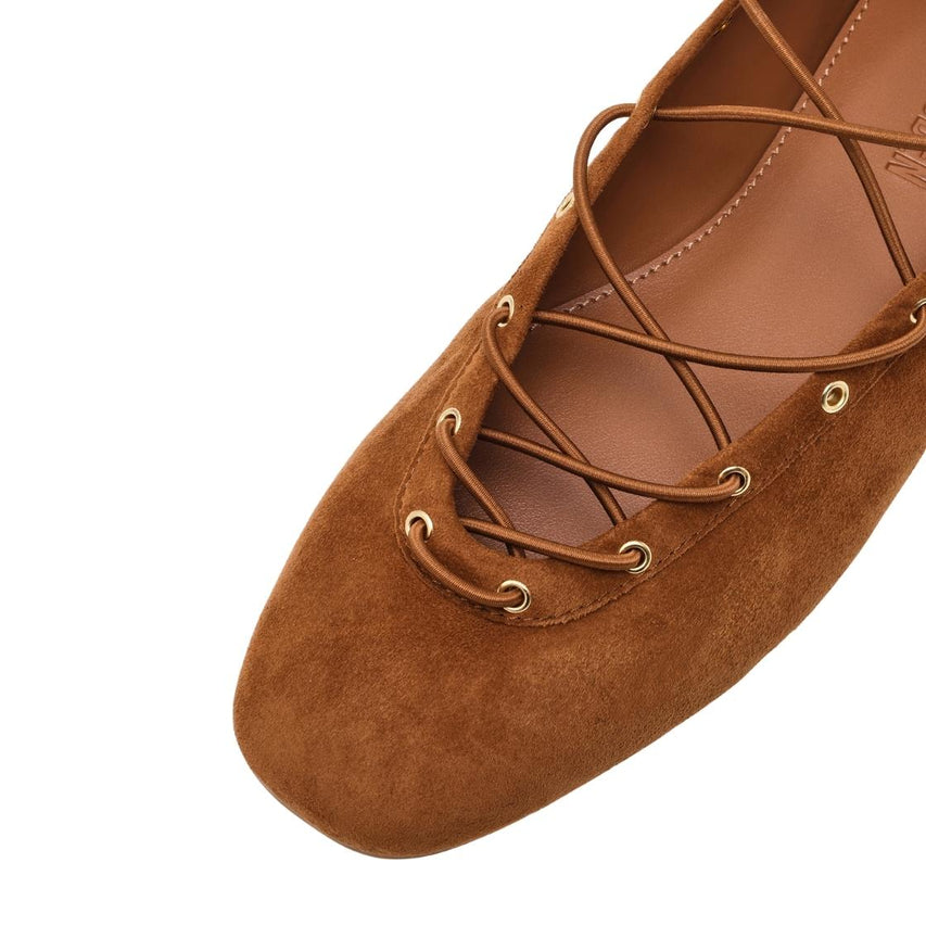 Pointe Chestnut Suede Flats de Gamuza Tipo Balerinas