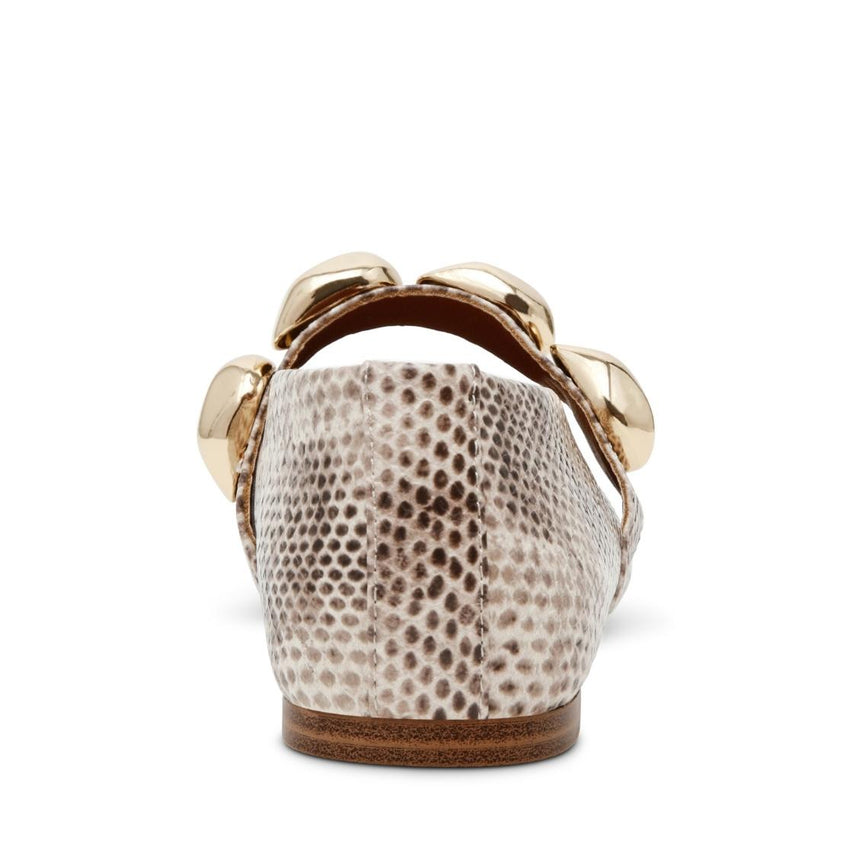 Poppin Natural Snake Flats Beige Para Mujer