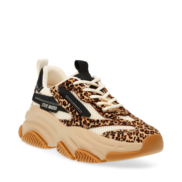 Possession Leopard Multi Tenis de Plataforma Beige con Estampado de Leopardo