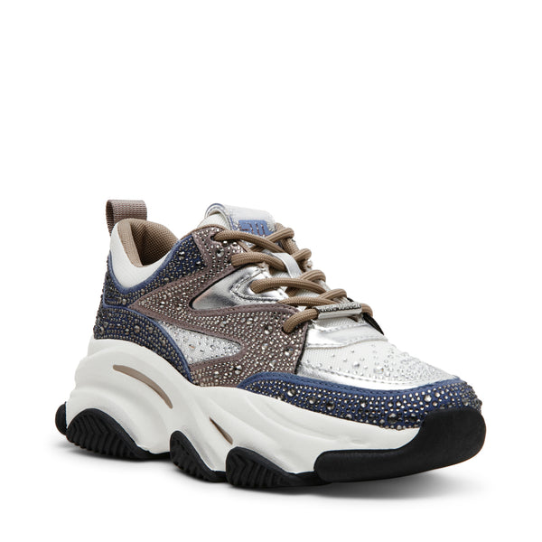 Privy Slate Blue Taupe Tenis con Brillos Azul con Blanco