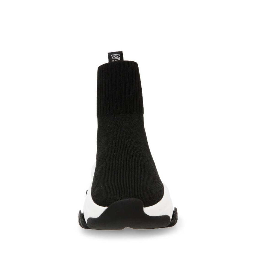 Prodigy Black Upper/White Sole Tenis Sock Sneakers Para Mujer