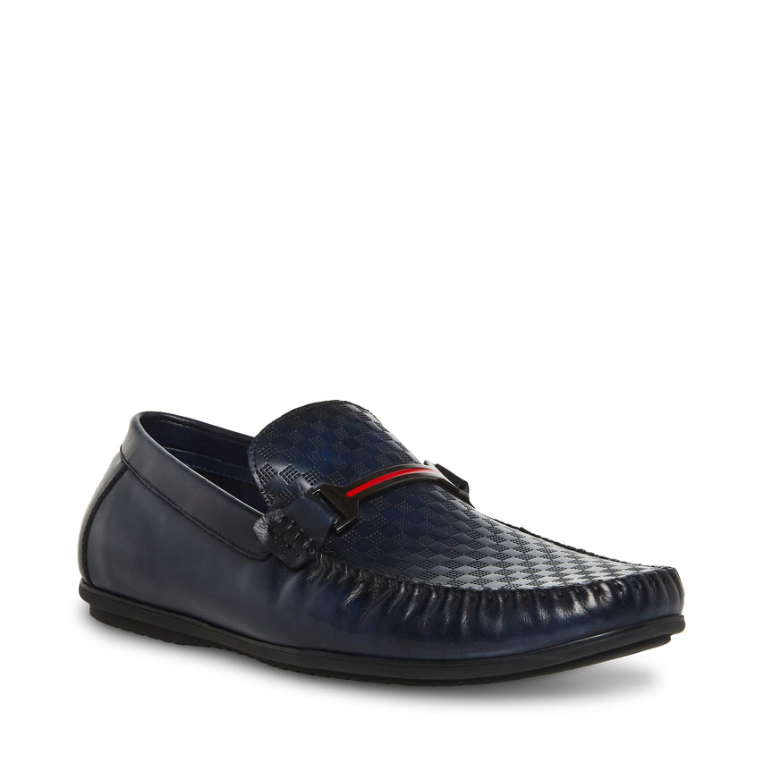 Ralphie Navy Leather Mocasines Azules