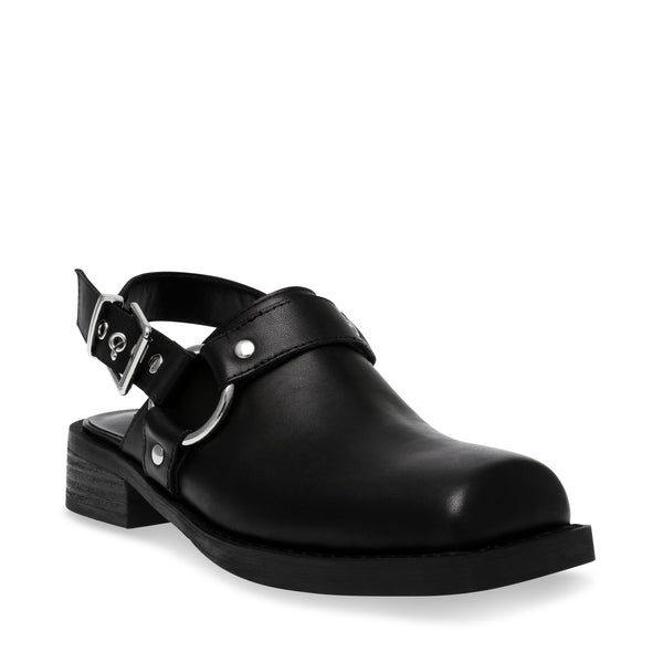 Rambles Black Leather Mules Negros