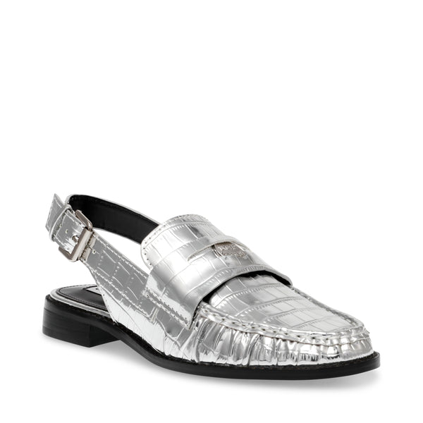 Ravine Silver Croco Mules Plateadas