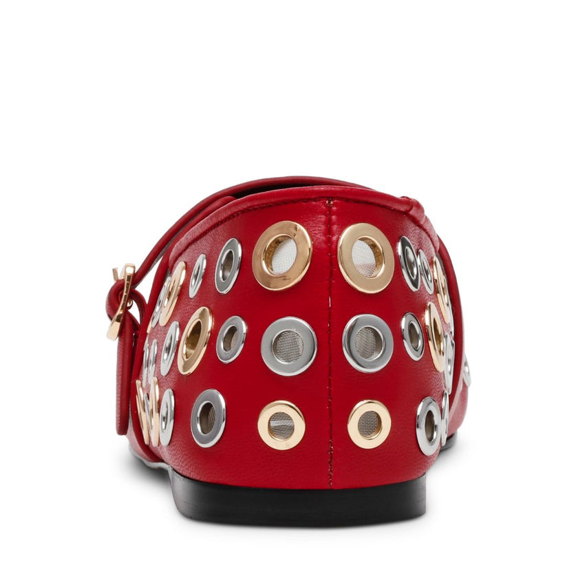 Rejoice Red Silver Gold Flats Rojos para Mujer