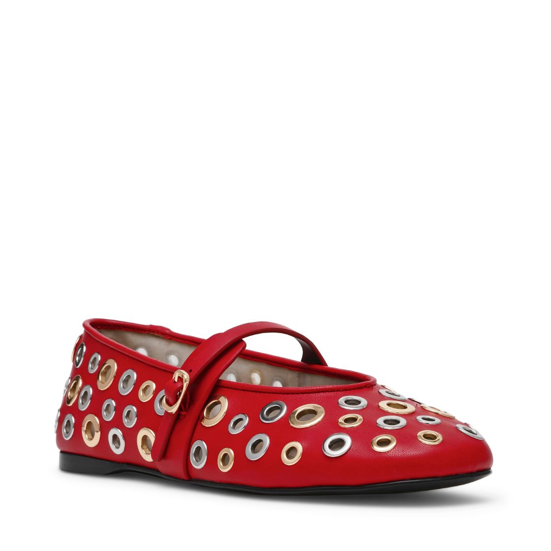 Rejoice Red Silver Gold Flats Rojos