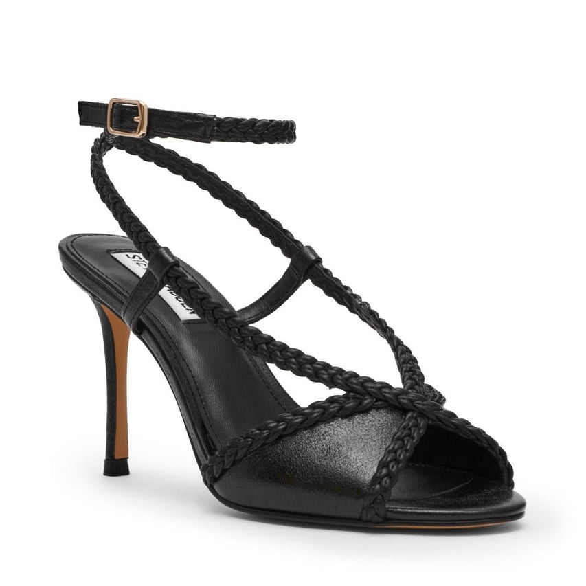 Reynolds Black Leather Tacones Negros