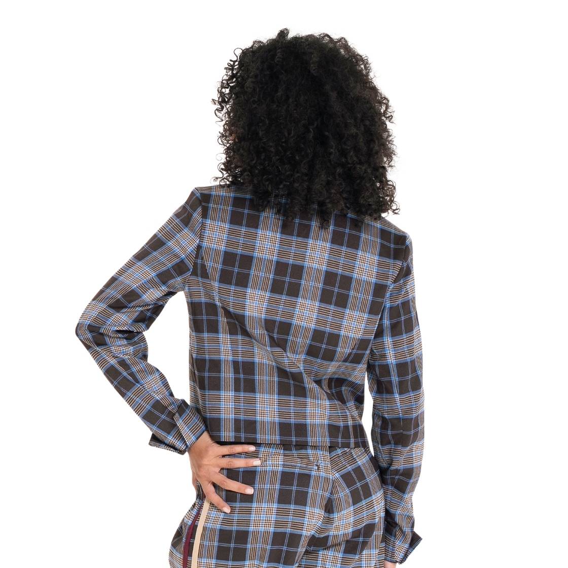 Rowane Blazer Brown Plaid Saco para Mujer