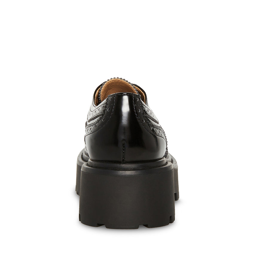 Russ Black Leather Mocasines Negros para Mujer