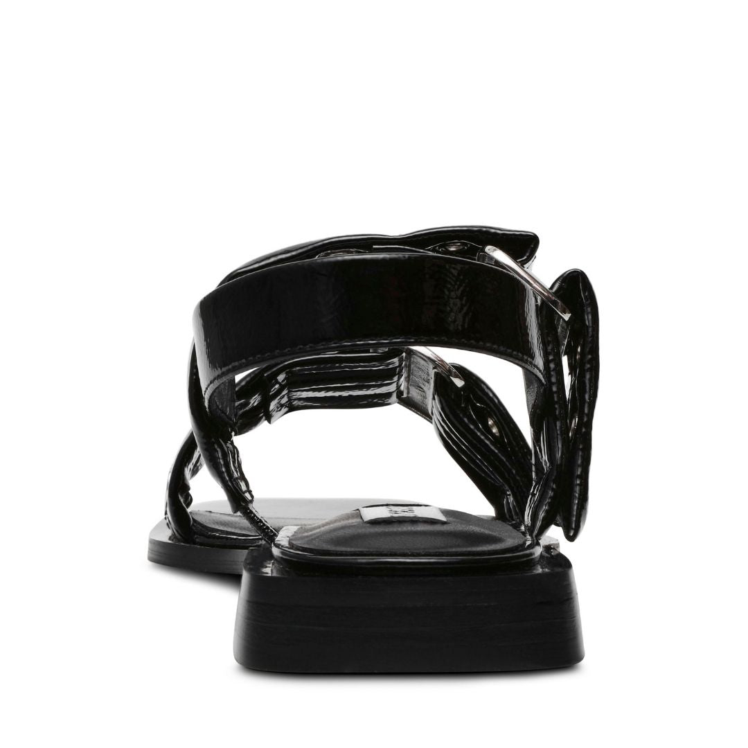 Saria Black Patent Sandalias Negras para Mujer