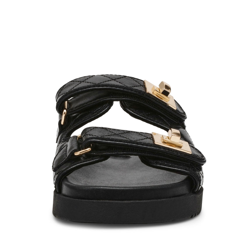 Schmona Black Leather Sandalias para Mujer