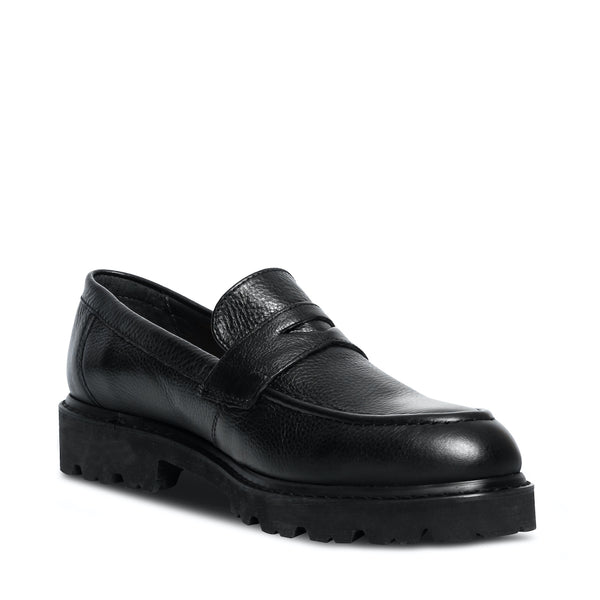 Scrambler Black Leather Zapatos de Vestir Negros