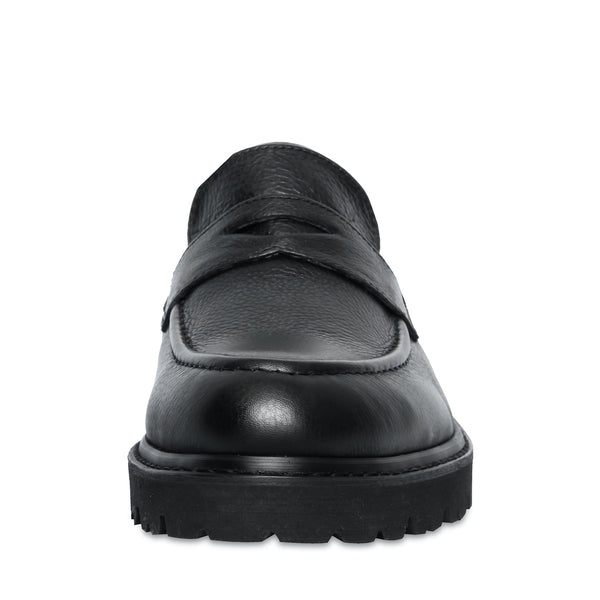 Scrambler Black Leather Zapatos de Vestir para Hombres