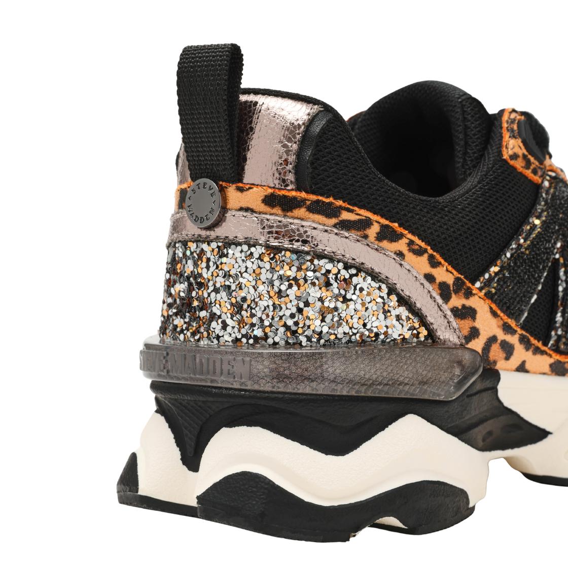 Sedgwick Black Leopard Tenis Deportivos Animal Print Para Mujer con Brillos