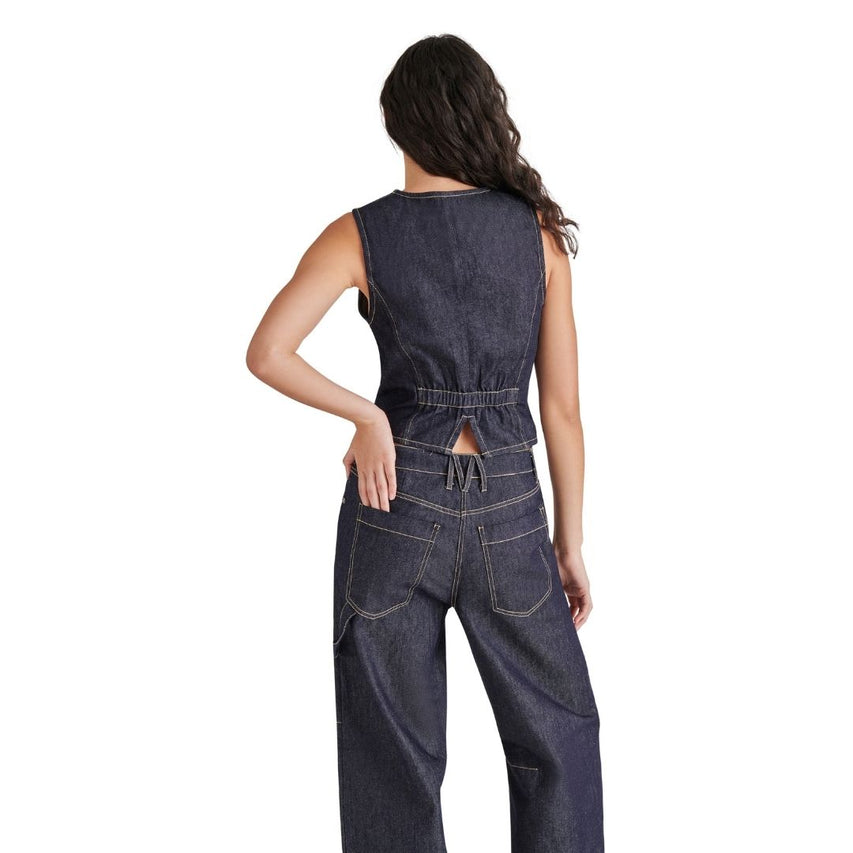 Selene Vest Dark Indigo Chaleco de Mezclilla para Mujer