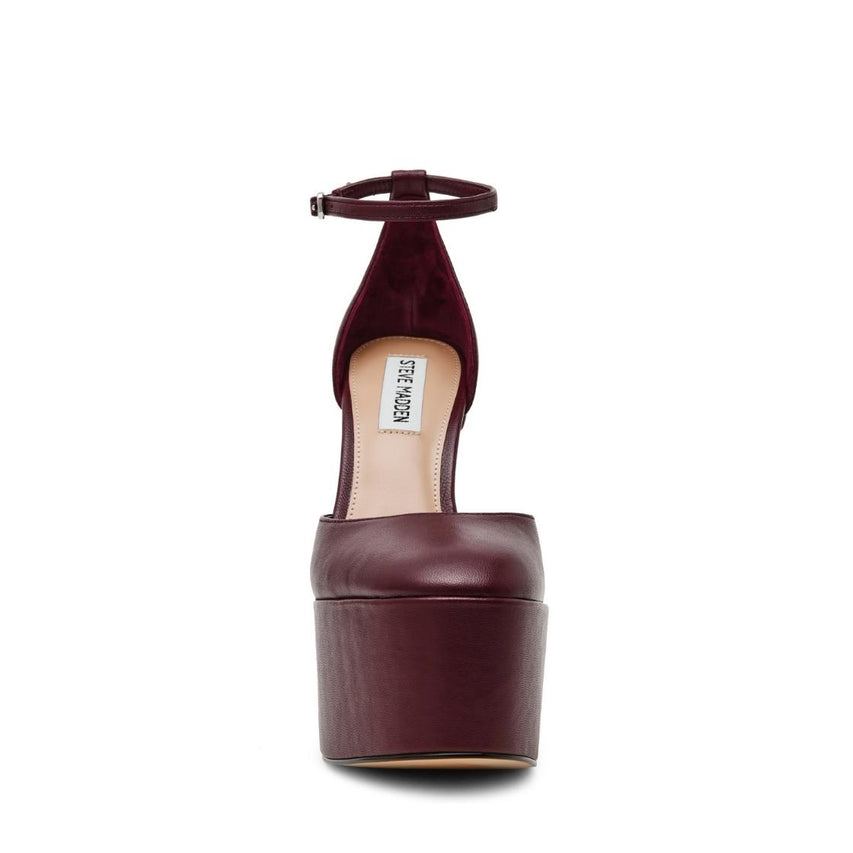 Selestine Cherry Lacquer Leather Tacones de Plataforma para Mujer