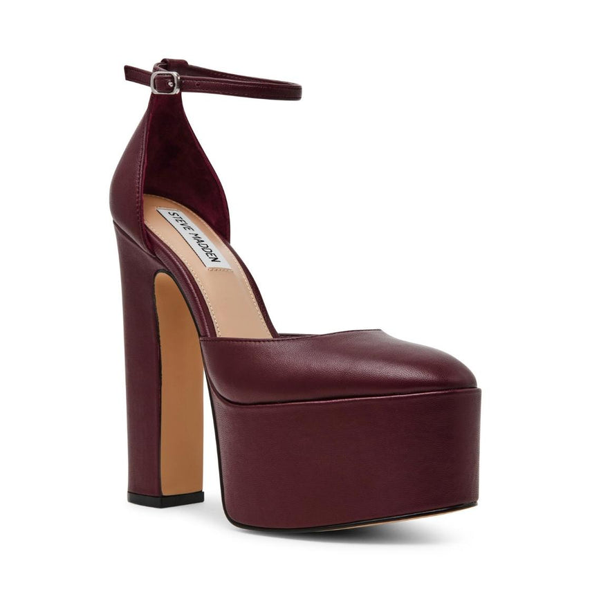 Selestine Cherry Lacquer Leather Tacones de Plataforma Vino