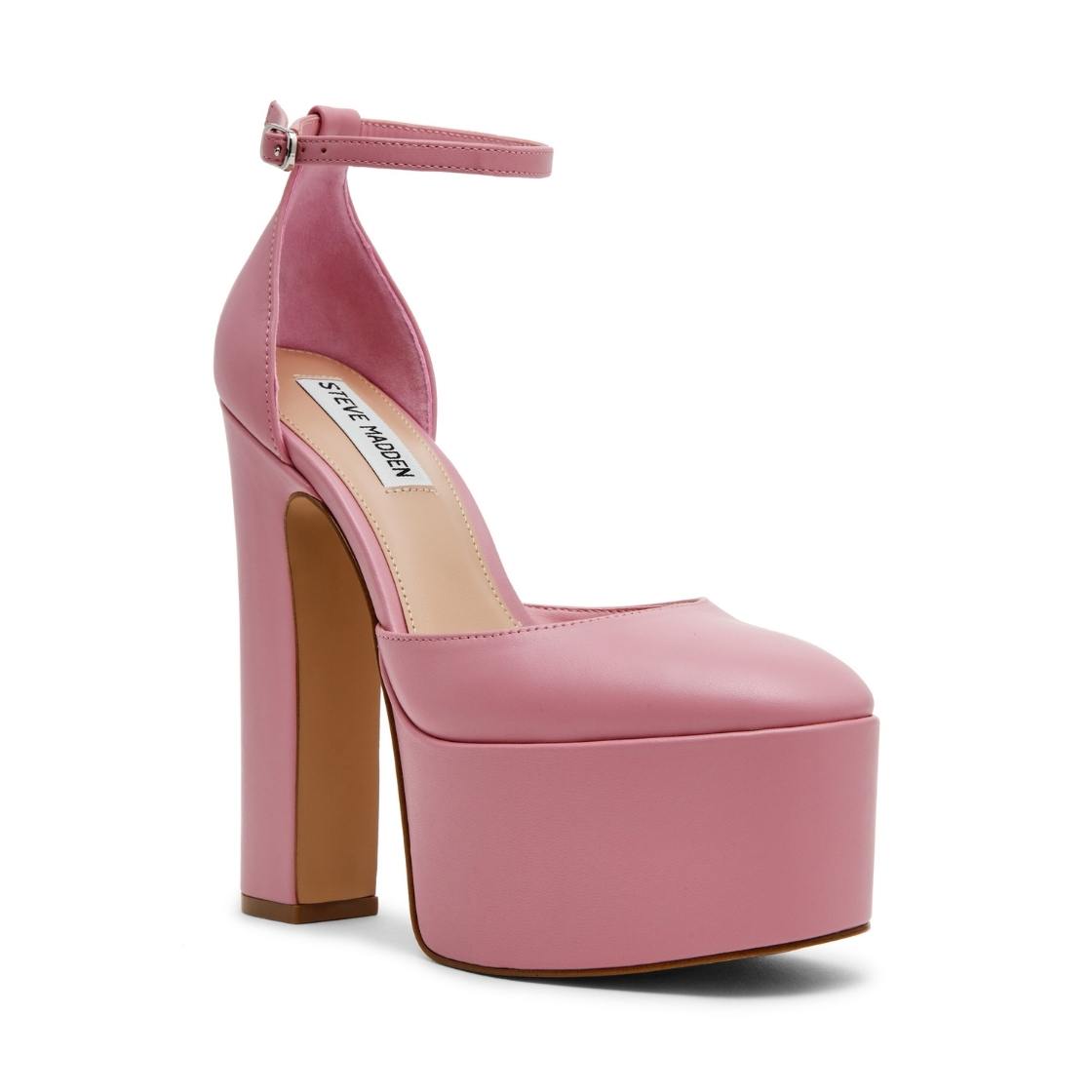 Selestine Pink Leather Tacones de Plataforma Rosas