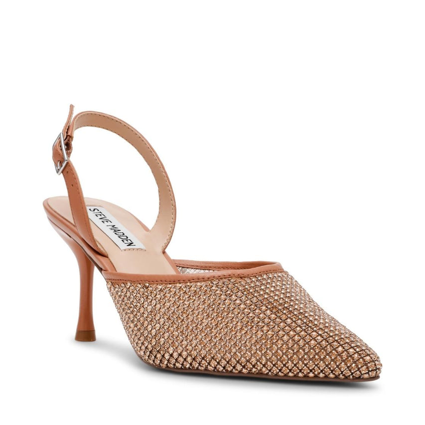 Sensor Tan Tacones Cafés con Pedrería