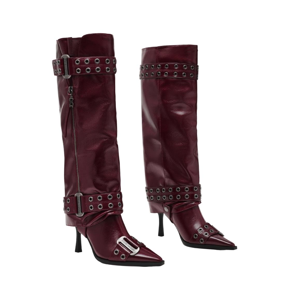Showcaser Dark Cherry Crinkle Botas Largas Vino
