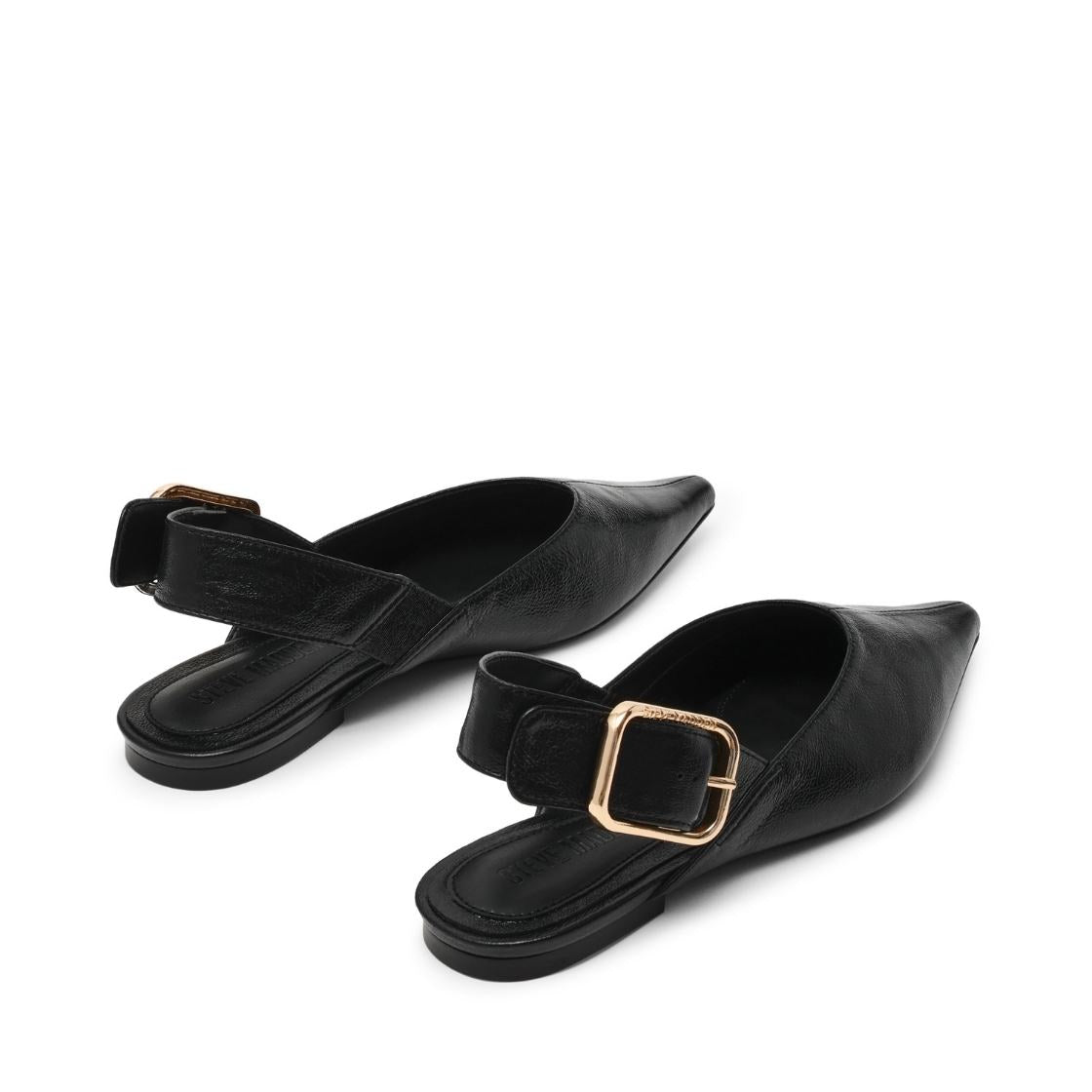 Sianna Black Leather Flats Negros para Mujer