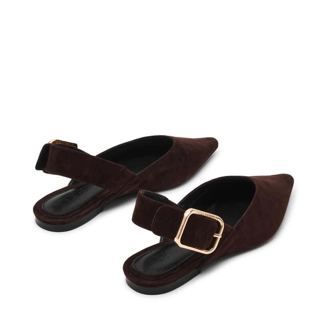Sianna Brown Suede Flats Cafes para Mujer