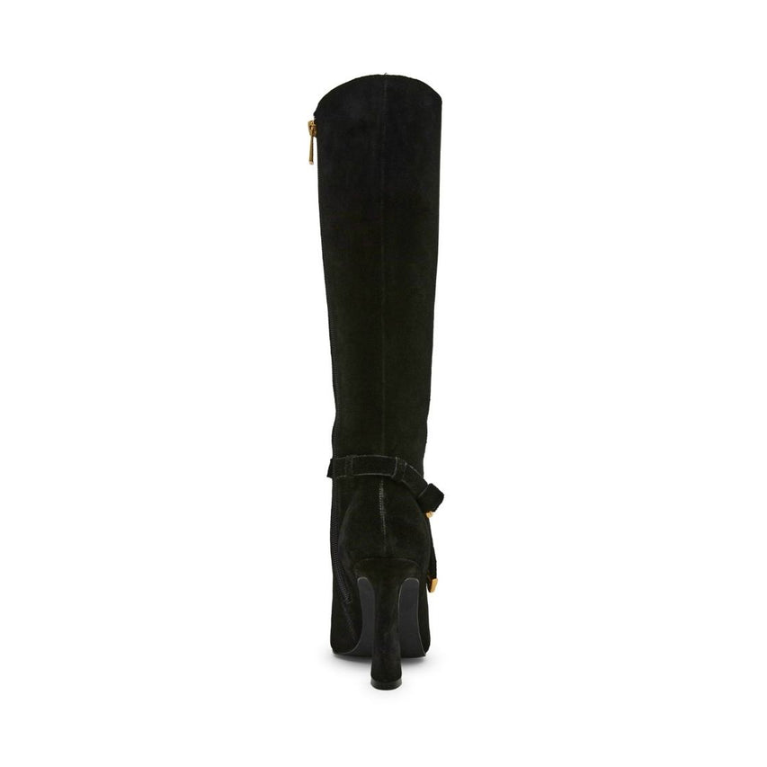 Sirrens Black Suede Botas de Gamuza Negras para Mujer
