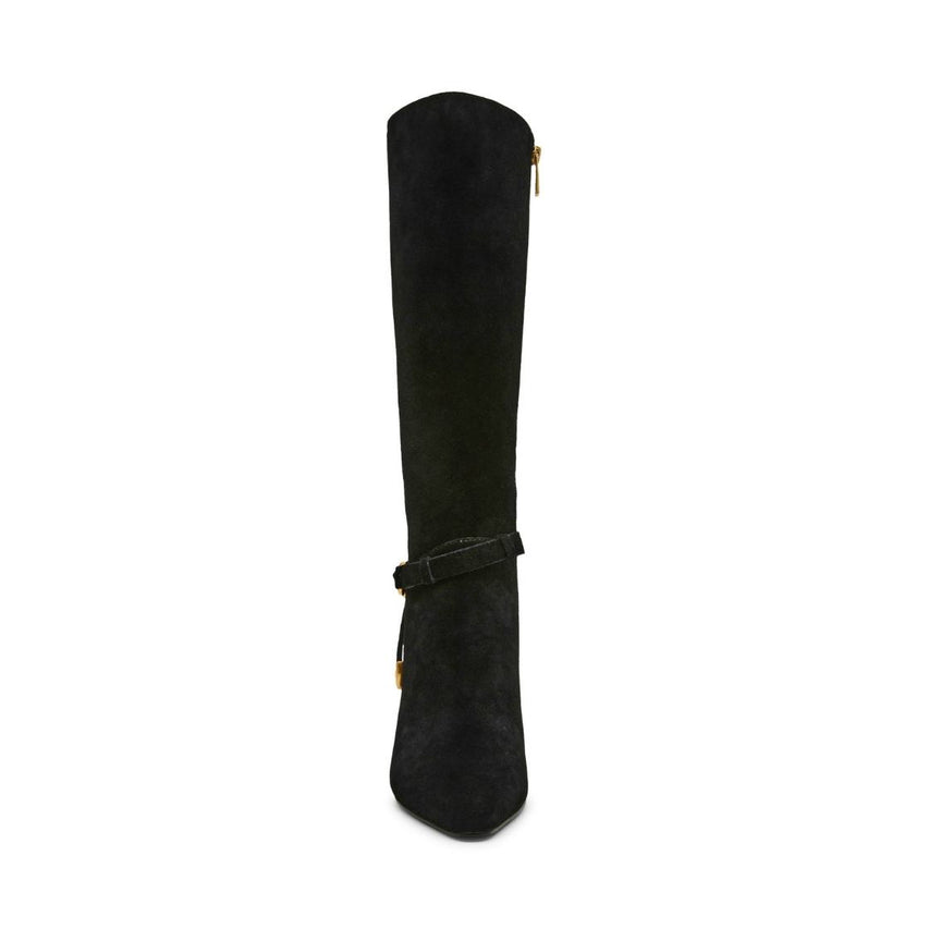 Sirrens Black Suede Botas de Gamuza para Mujer