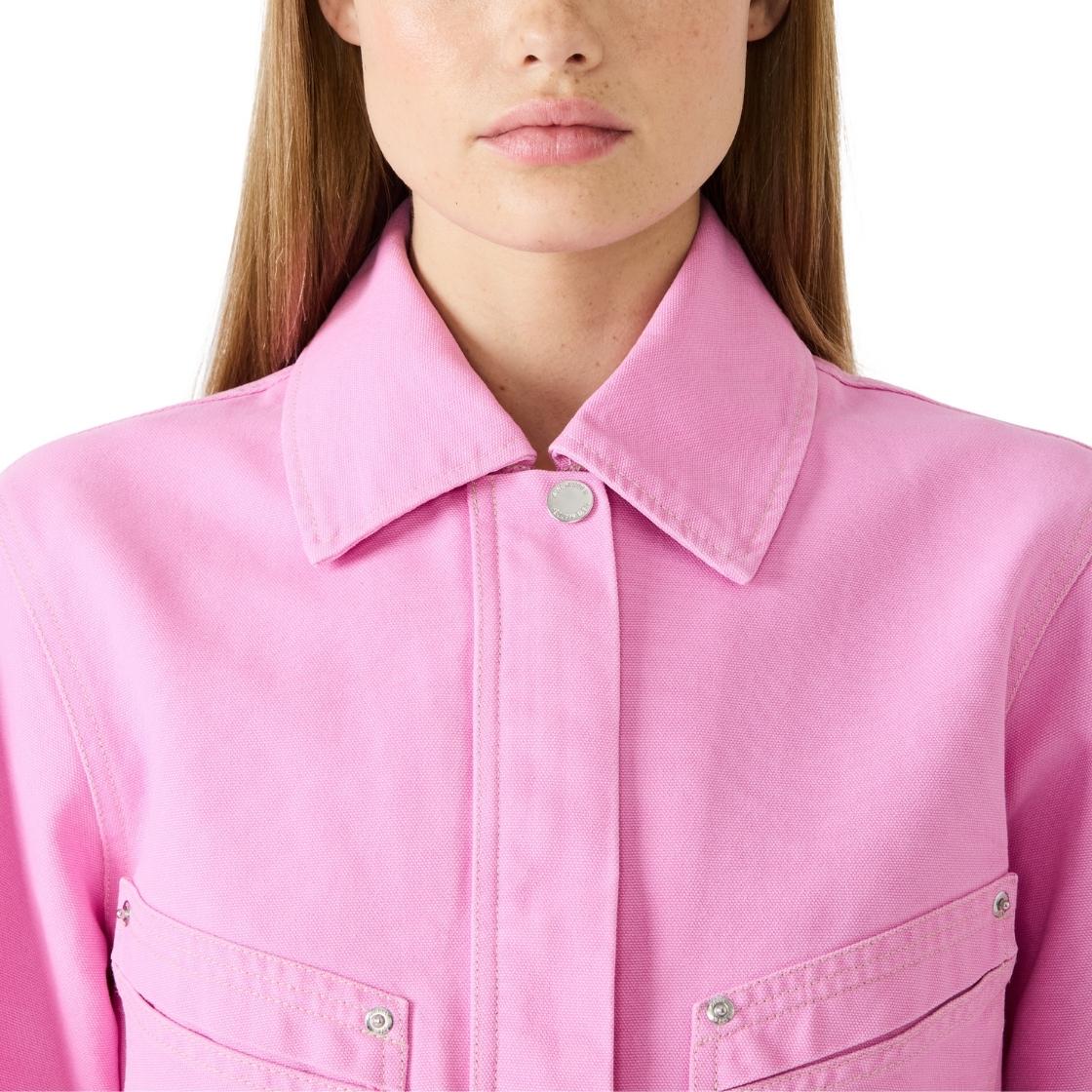 Sloan Jacket Pink Taffy Chamarra Rosa Para Mujer con Olanes