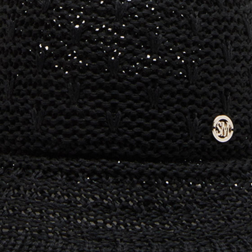 Sombrero Bucket Rafia Black Accesorio Negro Para Mujer Tejido
