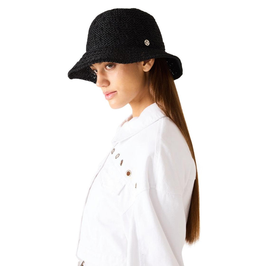 Sombrero Bucket Rafia Black Accesorio Negro