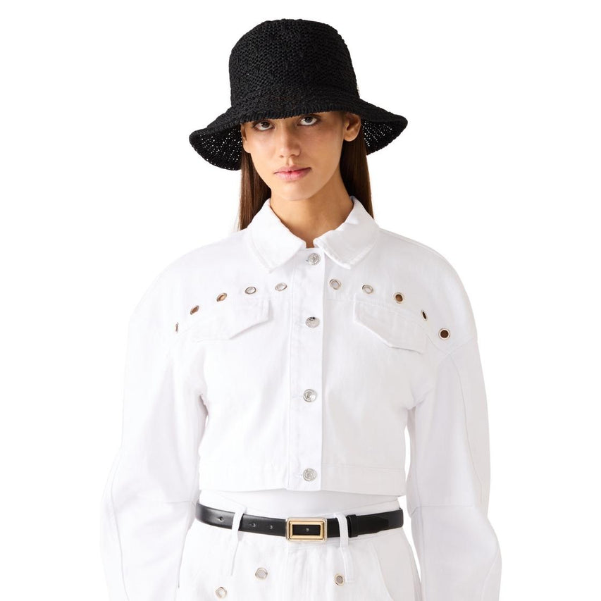 Sombrero Bucket Rafia Black