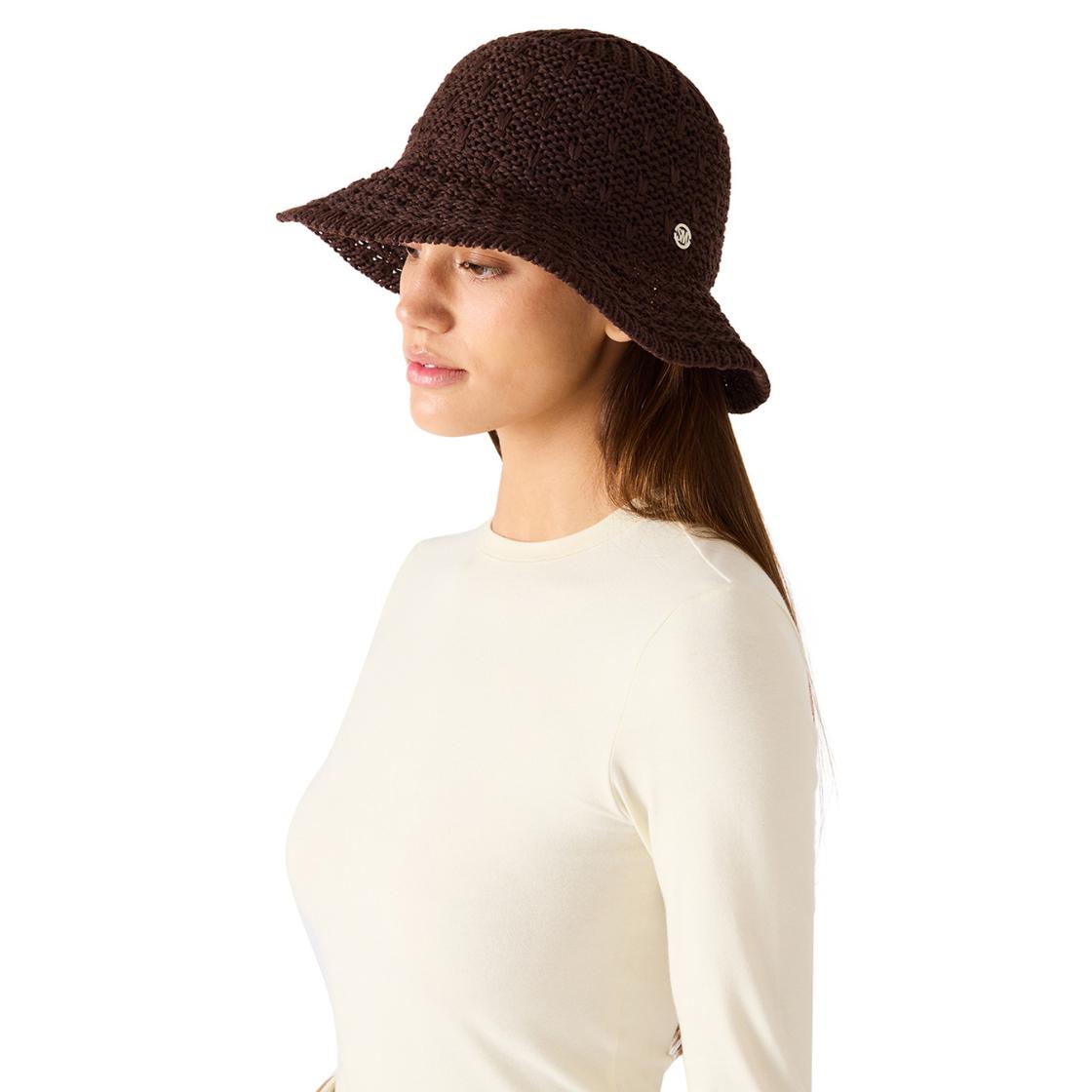 Sombrero Bucket Rafia Chocolate Accesorio Cafe Para Mujer Buckethat