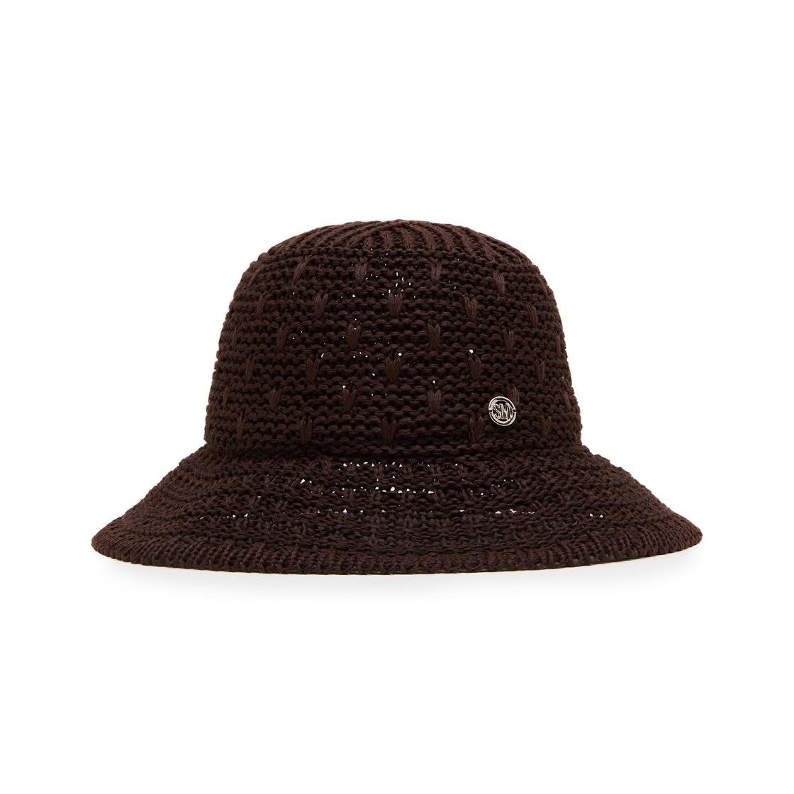 Sombrero Bucket Rafia Chocolate Accesorio Cafe Para Mujer