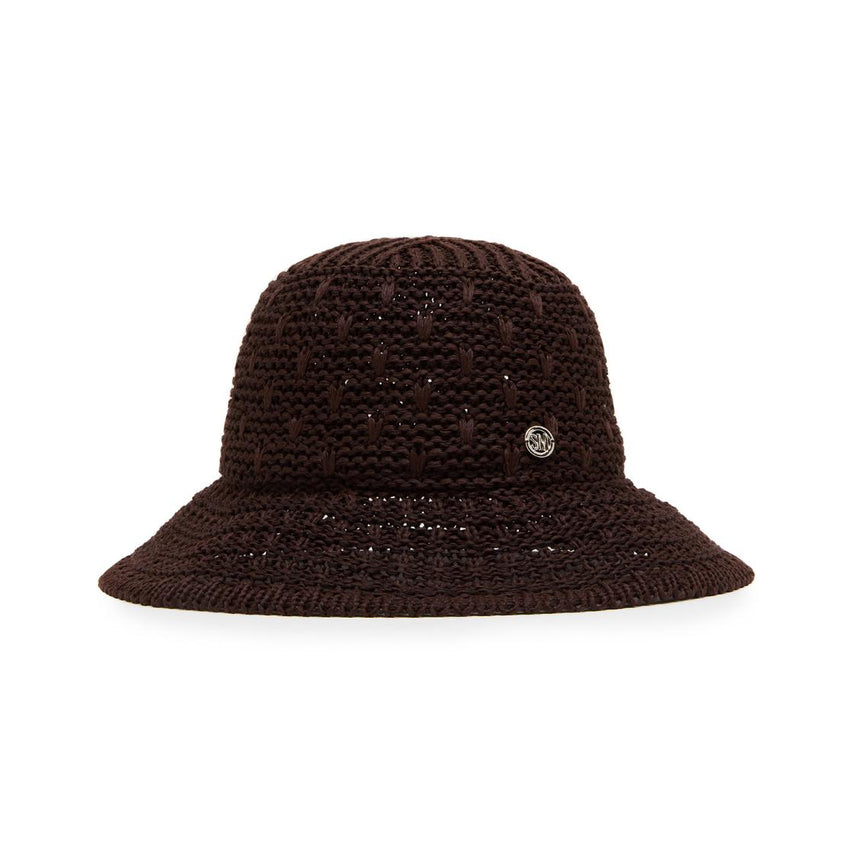 Sombrero Bucket Rafia Chocolate Accesorio Cafe Para Mujer