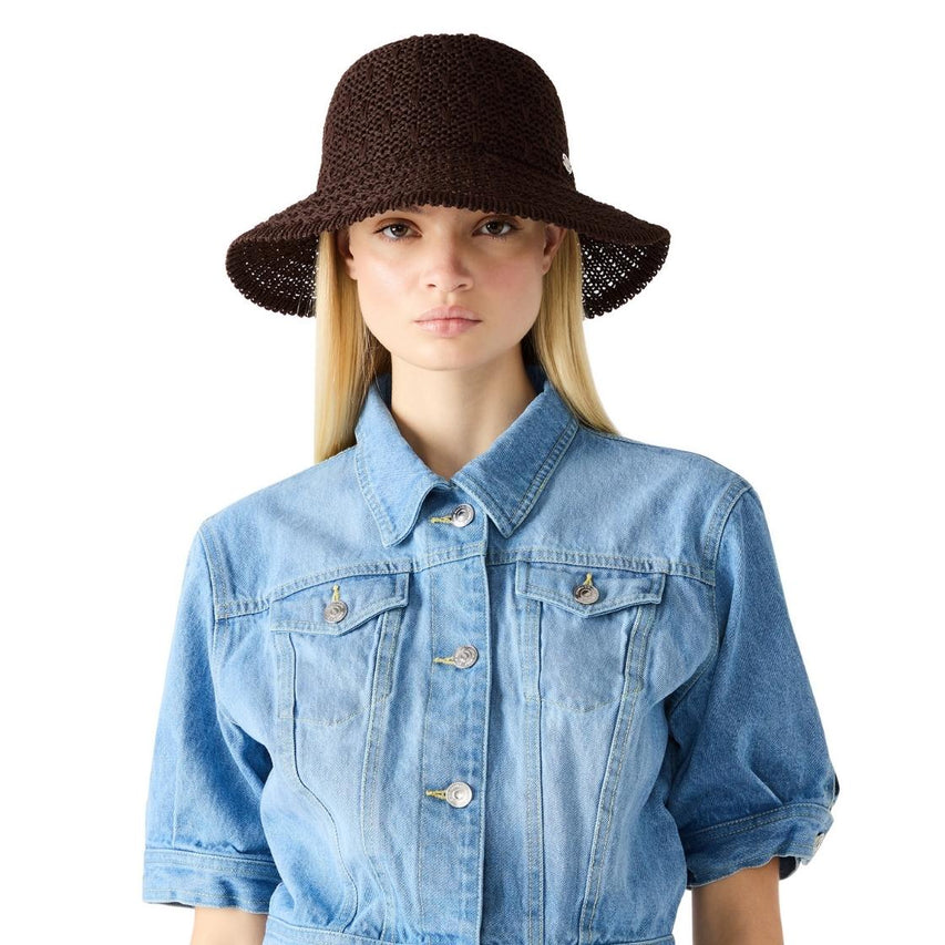 Sombrero Bucket Rafia Chocolate Accesorio Cafe