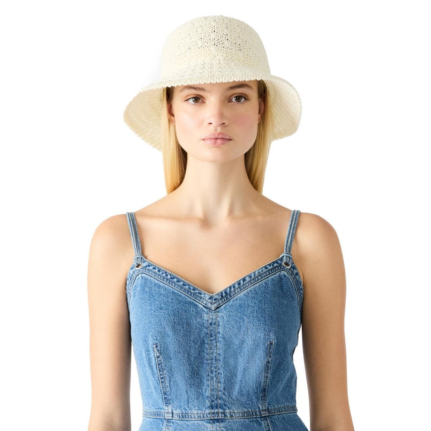 Sombrero Bucket de Raffia White