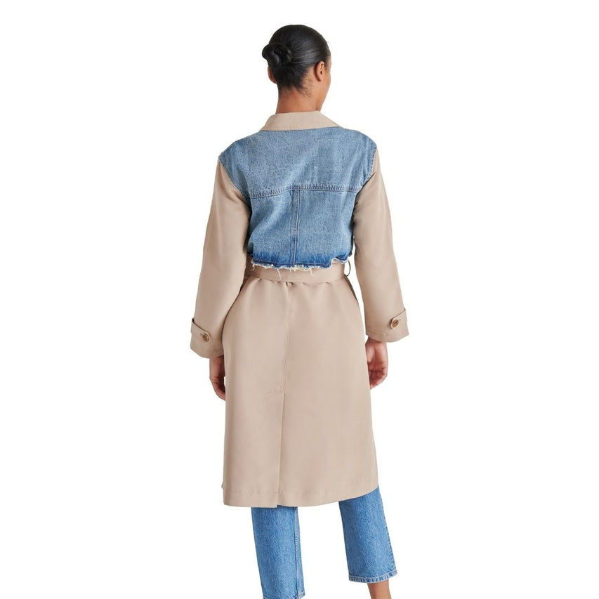 Soraya Coat Denim Multi Gabardina con Mezclilla para Mujer