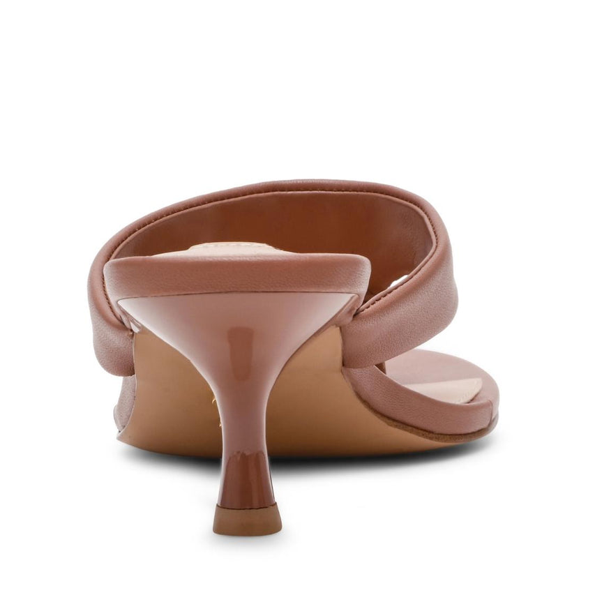 Soundview Mocha Leather Sandalias de Tacón Cafés Para Mujer