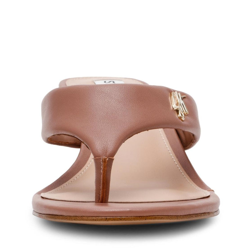 Soundview Mocha Leather Sandalias de Tacón Para Mujer