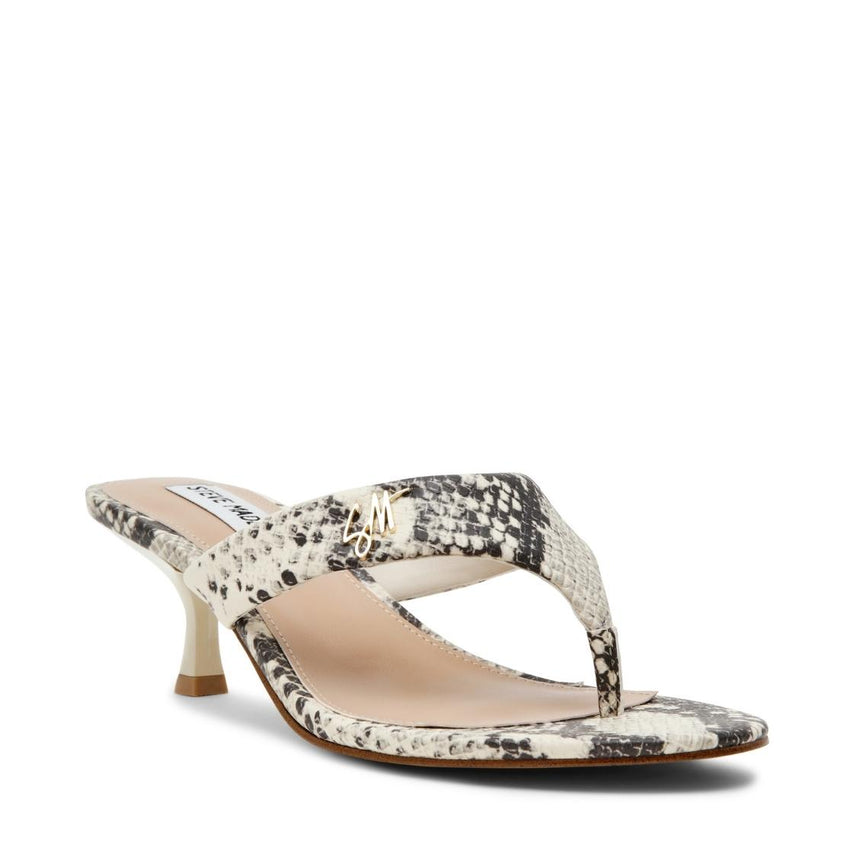 Soundview Natural Snake Leather Sandalias de Tacón con Estampado de Serpiente