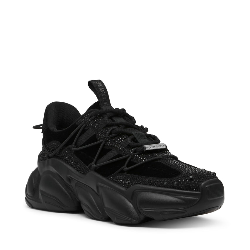 Spectator R Black Velvet Tenis con Brillos Negros