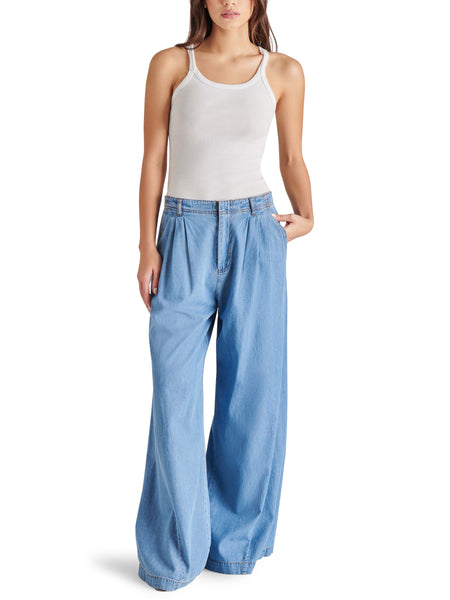 Starling Denim Pant Pantalon Acampanado de Mezclilla Azul para Mujer