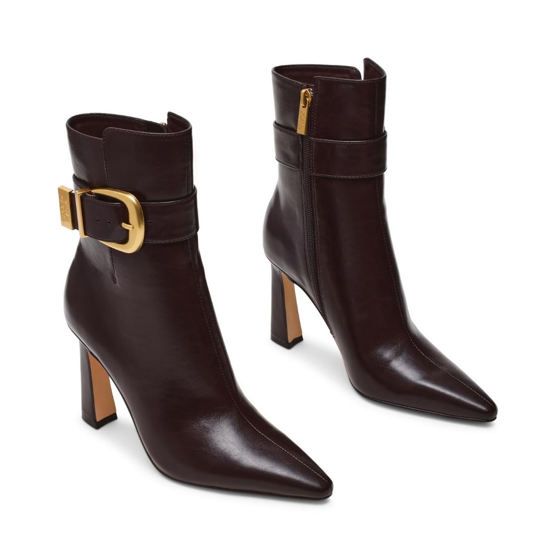 Stashed Brown Botines Cafes con Hebilla