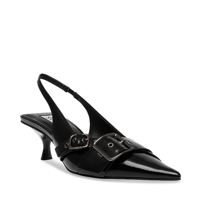 Stepback Black Pantent Tacones Negros