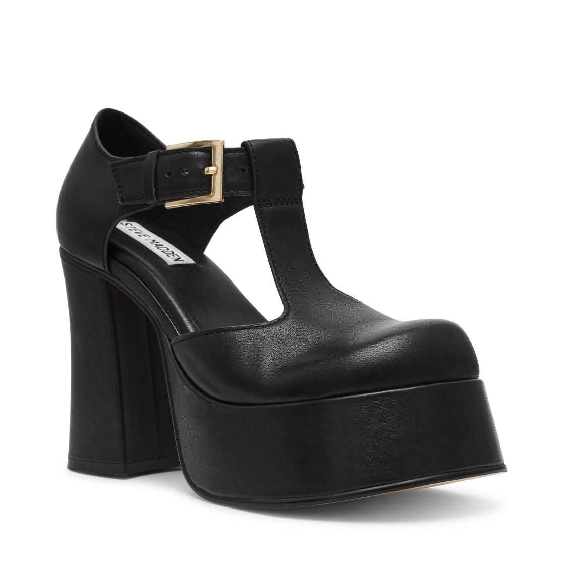 Story Black Leather Mocasines de Tacon Negros